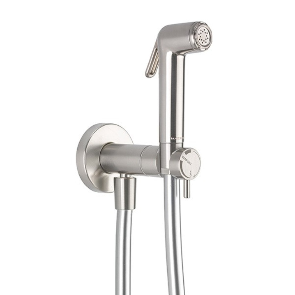 Close up product cut out image of the Crosswater MPRO Brushed Stainless Steel Integrated Douche Valve